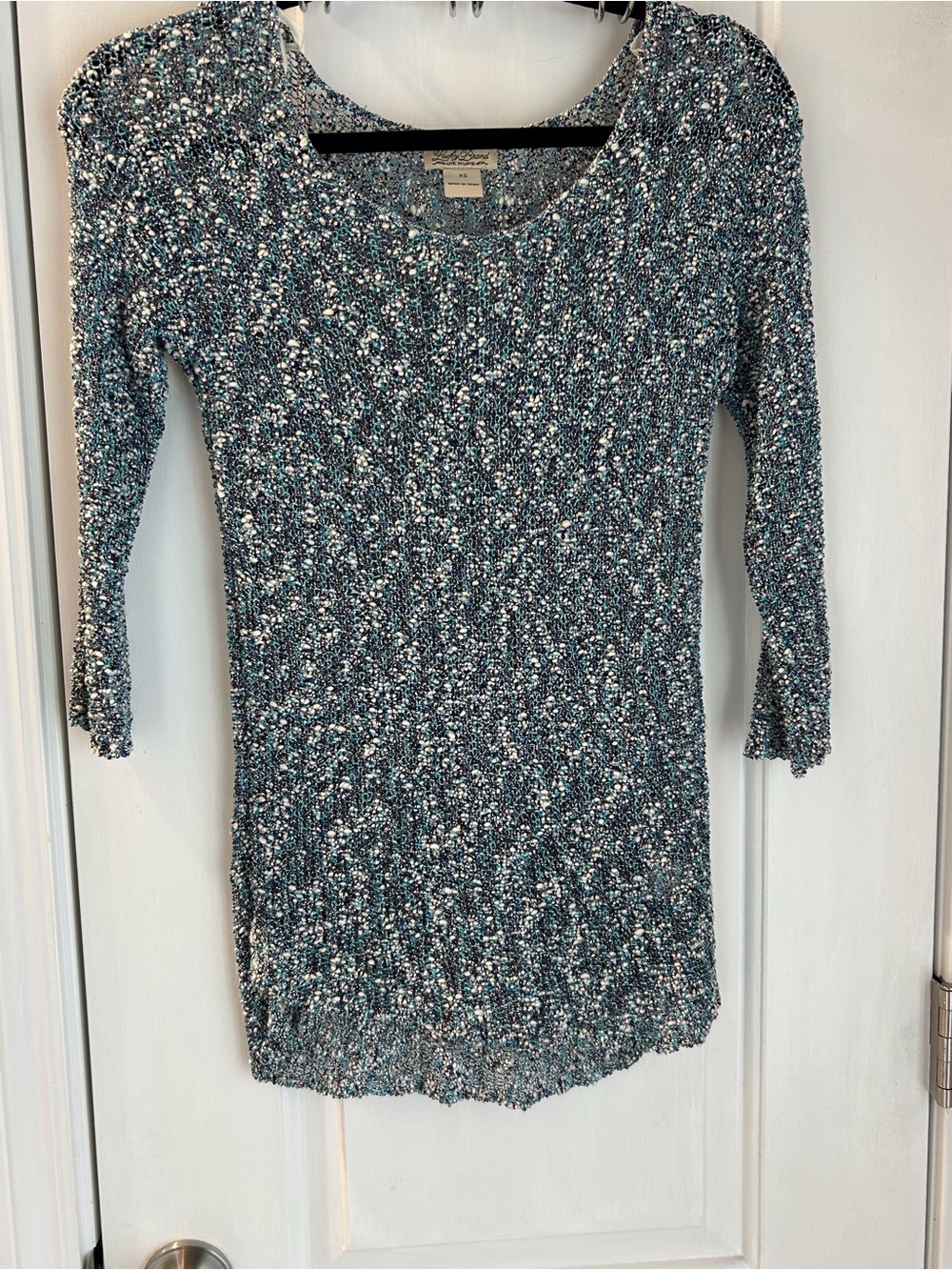 Lucky Brand Teal and White Knit Sweater